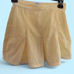 BDG Urban Outfitters Pleated Yellow Corduroy Mini Skirt